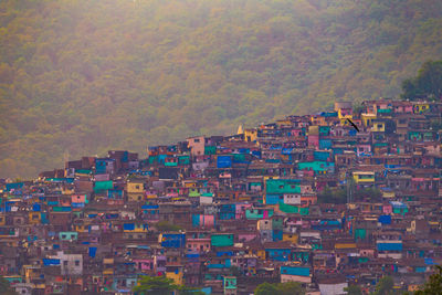 High angle view of townscape and buildings in background