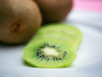 Close-up of fruits in plate