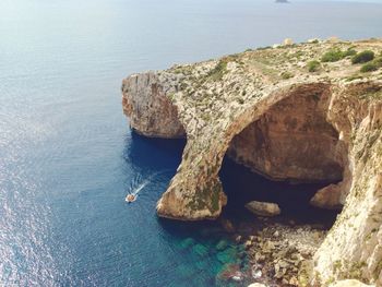 Aerial of rocky coastline