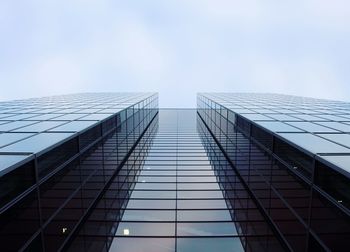 Low angle view of skyscraper against clear sky