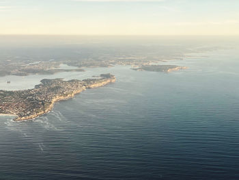 High angle view of sea against sky