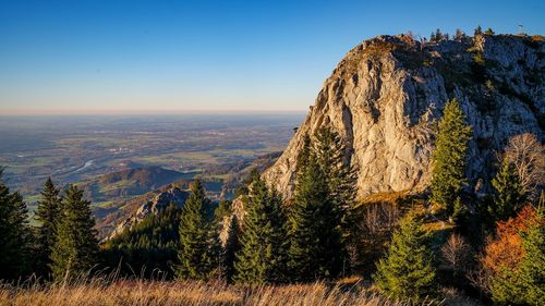 Scenic view of mountains against clear sky