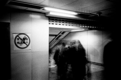 People walking in subway station