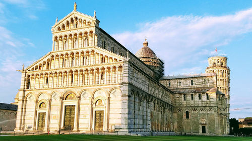 Low angle view of historical building against sky