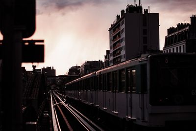 Railroad tracks in city