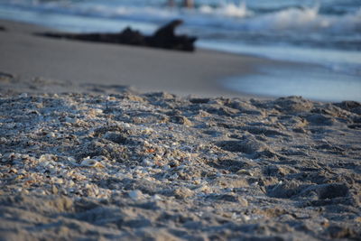 Close-up of surf on beach