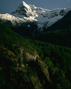 Scenic view of mountains against clear sky