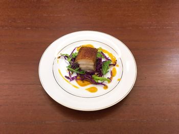 Close-up of food served in plate