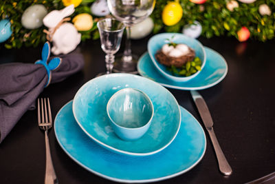 Close-up of empty plate on table in restaurant