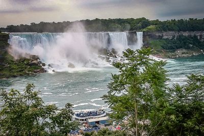 Scenic view of waterfall