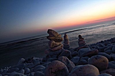 Scenic view of sea at sunset