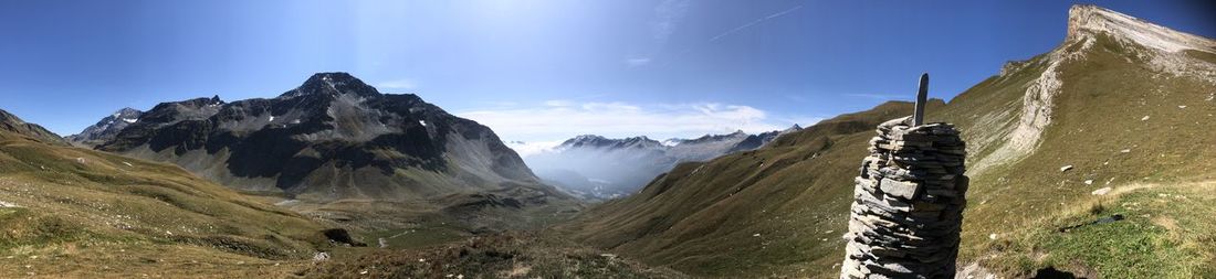 Panoramic view of mountains against sky