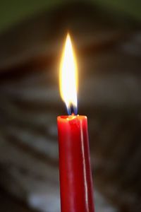 Close-up of burning candle