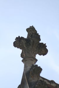 Low angle view of statue against clear sky