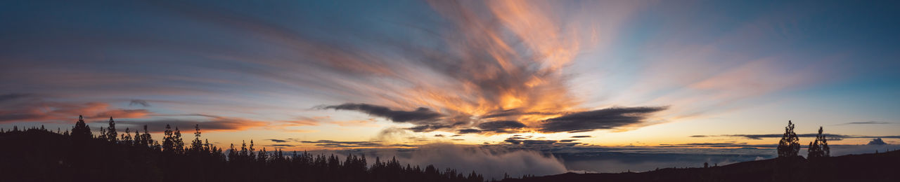 Scenic view of dramatic sky during sunset