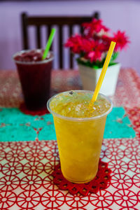 Close-up of drink on table