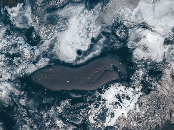 Aerial view of frozen sea