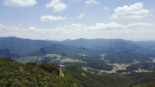 High angle view of landscape against sky