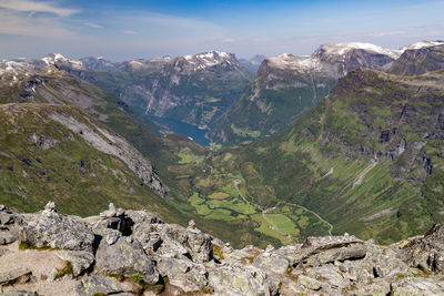 Scenic view of mountains against sky