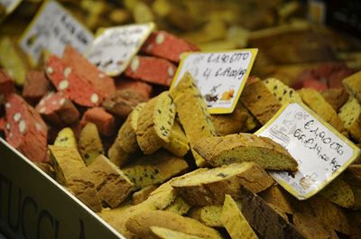 Close-up of food for sale at market stall