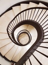 High angle view of spiral stairs