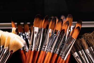 Close-up of paintbrushes