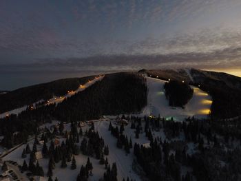 Panoramic view of landscape against sky during sunset