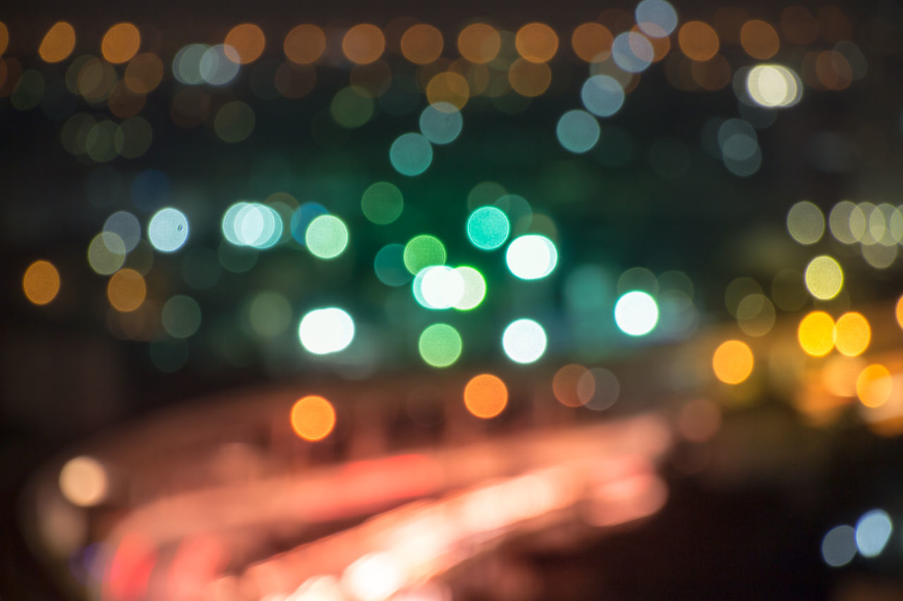 DEFOCUSED LIGHTS AT NIGHT