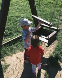 Boy standing in playground