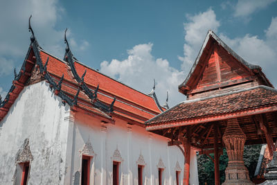 Low angle view of traditional building against sky