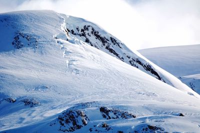 Close-up of snow covered mountain