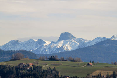 Scenic view of mountains against sky