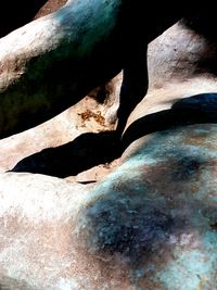 Close-up of rock formation in cave