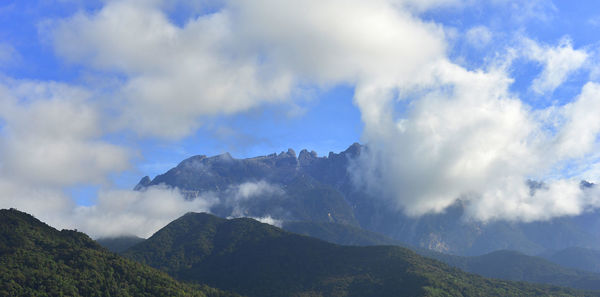 Panoramic view of mountains against sky