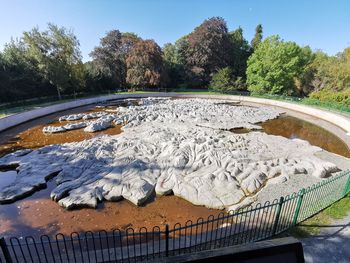 High angle view of lake against sky