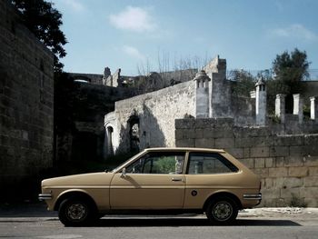 Old car against sky