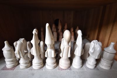 Close-up of chess pieces