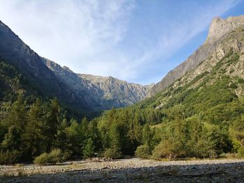 Scenic view of mountains against sky