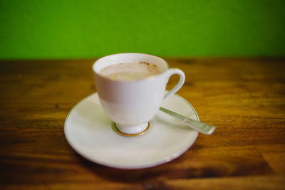 Close-up of coffee on table