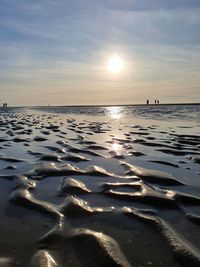 Scenic view of sea during sunset