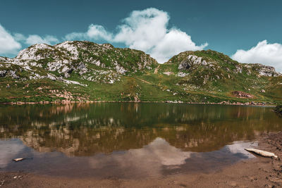 Panoramic view of lake monzabon in austria