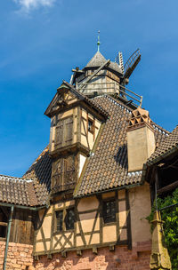 Low angle view of old building against sky