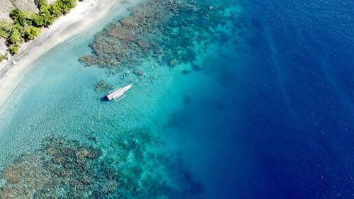 High angle view of beach