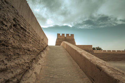 View of fort against cloudy sky