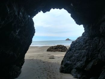 Scenic view of beach against sky