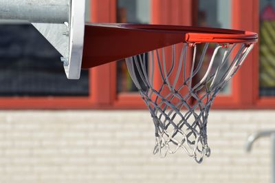 Close-up of basketball hoop