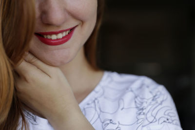 Close-up of smiling young woman