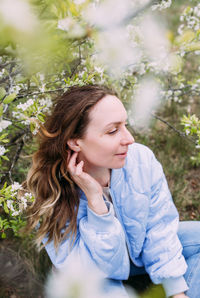 Young woman looking away