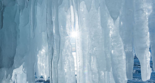 Full frame shot of icicles