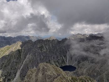 Panoramic view of mountain range against sky